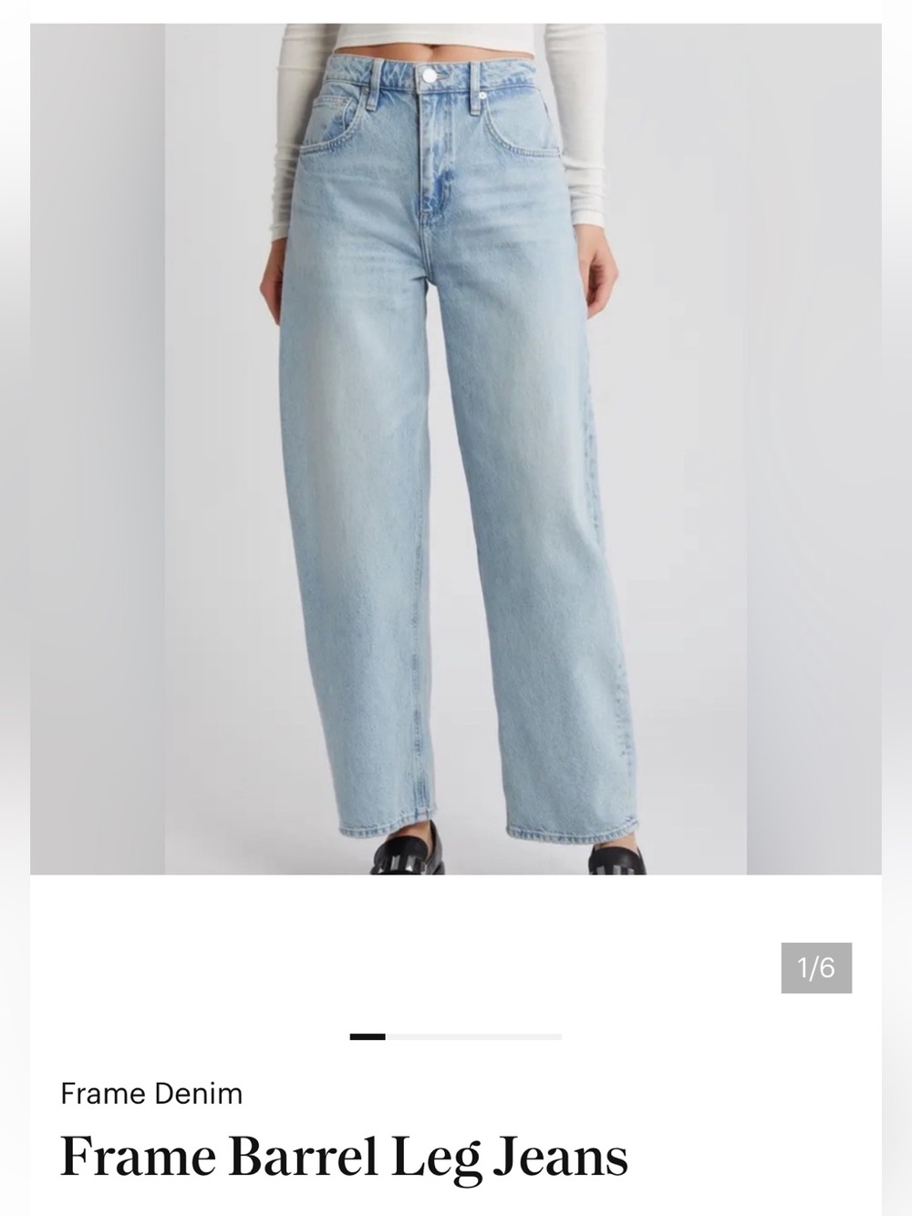Frame Denim Light Blue Wide-Leg Barrel Jeans
